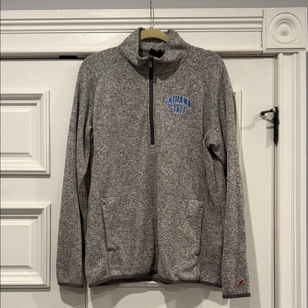 Indiana State University League Men's Gray Zip Up Sweater
